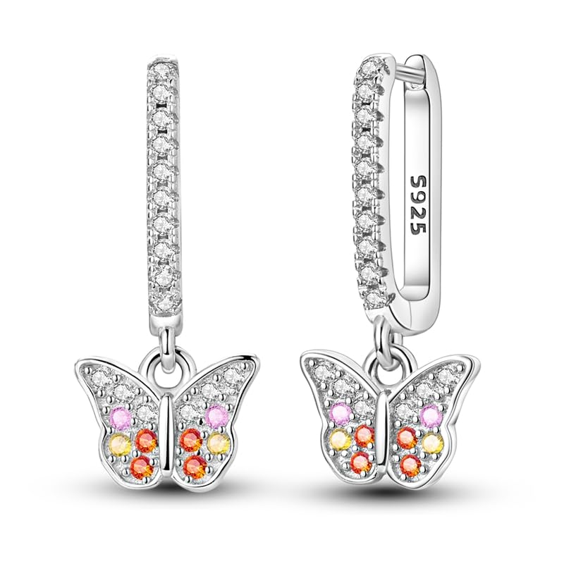Hapour S925 Plata de Ley CZ Pendientes de aro Dangle&Drop... - Bijoux & Montres en promo à 5.99€