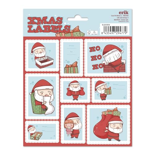 Grupo Erik - Étiquettes Cadeaux de Noël Père Noël |... - Auto & Moto Amazon France à 1.95€