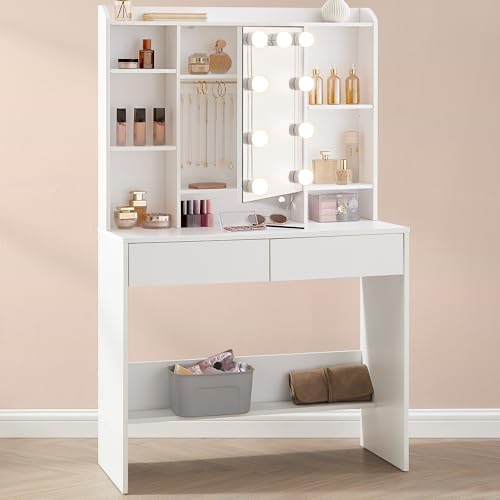 VASAGLE KAILYN Collection - Dressing Table with LED Lights... - Maison & Cuisine Amazon Royaume-Uni à 64.59€