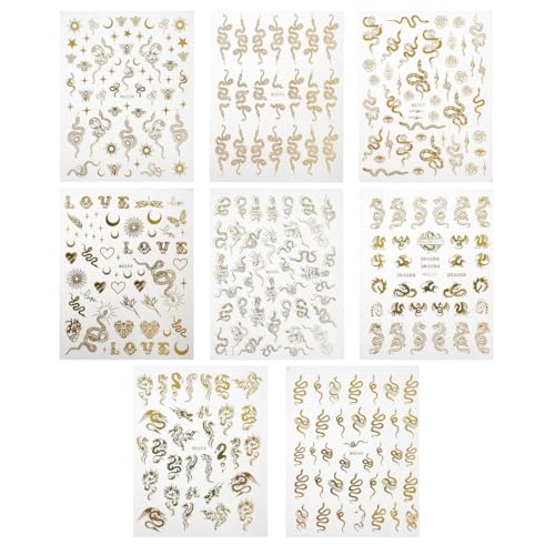 POPETPOP Autocollants Dragon Serpent Pour Ongles Nail Art 8... - Beauté & Parfums en promo à 8.11€