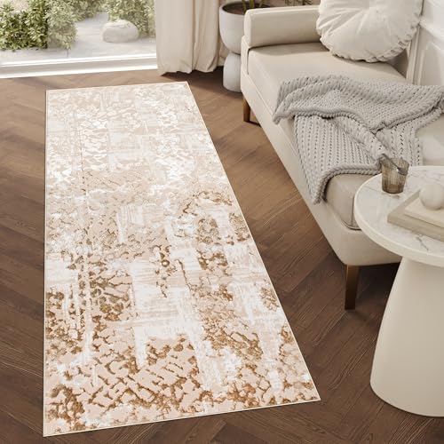 TAPISO Crystal Läufer Teppich Glänzend Beige Creme Braun... - Maison & Cuisine Amazon Allemagne à 73.99€