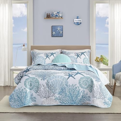 Tritard 3 Piece Coastal Quilt Sets California King Size... - Maison & Cuisine Amazon Espagne à 36.25€