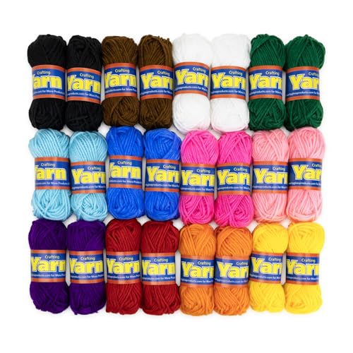 Hygloss Assorted Acrylic Yarn Set - 24 Mini Colorful Skeins... - Loisirs Créatifs Amazon Royaume-Uni à 8.11€