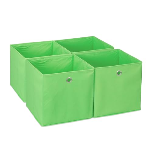 Relaxdays Storage Box Set of 4, Foldable Shelf Baskets... - Home & Kitchen Amazon UK à 26.11€