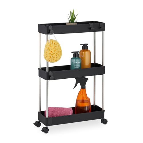 Relaxdays Niche Trolley, 3 Shelves, Narrow Kitchen &... - Home & Kitchen Amazon UK à 23.26€