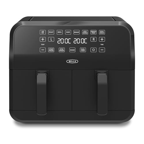 bella 8L Dual Basket Heißluftfritteuse mit Touchscreen, 8... - Maison & Cuisine Amazon Allemagne à 59.26€