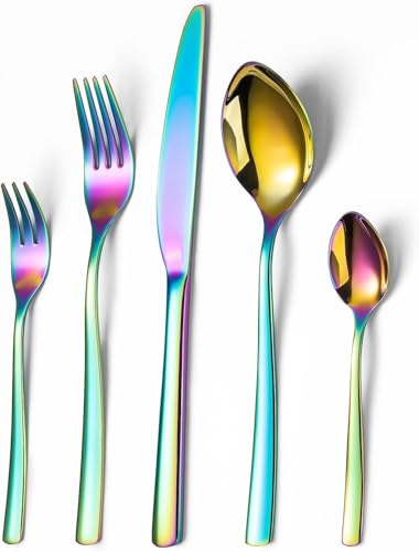 LAZAHOME Lot de 30 couverts colorés en acier inoxydable... - Maison & Cuisine Amazon France à 24.19€