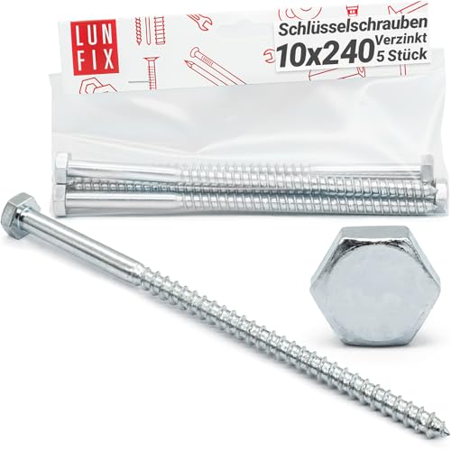 Tornillos para madera 10 x 240 mm DIN571 cabeza hexagonal... - Bricolage & Outils en promo à 2.55€