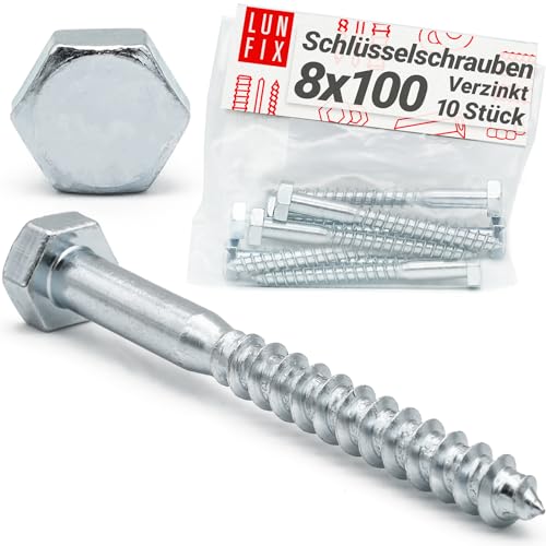 Tornillos para madera 8 x 100 mm DIN571 cabeza hexagonal... - Bricolage & Outils Amazon Espagne à 1.74€