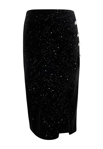 nascita Gonna in Velluto con Glitter, Nero, M Donna - Maison & Cuisine Amazon Italie à 16.86€