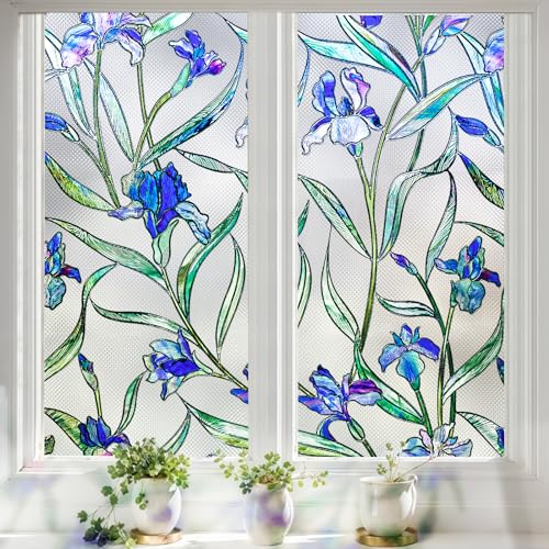 Lifetree Stained Glass Window Film Privacy, 3D Flower... - Jardin & Extérieur Amazon Royaume-Uni à 19.99€