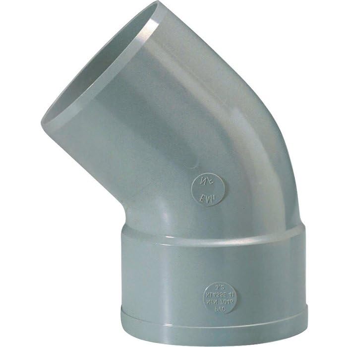 Raccord PVC gris coudé 45° - diamètre 32 mm - Simple... - Bricolage & Outils Amazon France à 2.45€
