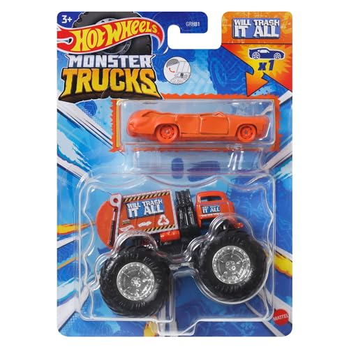 Hot Wheels Monster Trucks - Veicolo giocattolo Trash It All... - Jouets & Jeux Amazon Italie à 7.99€