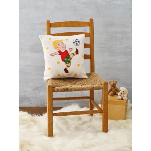 Permin Kreuzstich Stickpackung Kissen Vorderseite Fußball... - Maison & Cuisine en promo à 7.21€