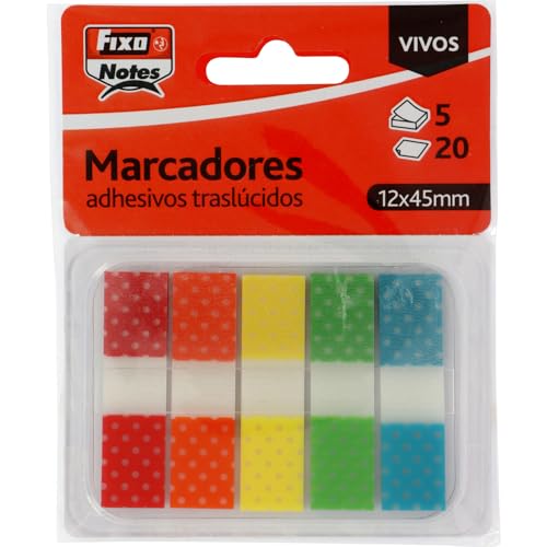 Fixo Notes | Transparent Adhesive Markers | 5 Colours with... - Fournitures Bureau Amazon Royaume-Uni à 1.84€