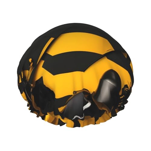 Bonnet de douche réutilisable à imprimé jaune moutarde et... - Beauté & Parfums Amazon France à 9.57€