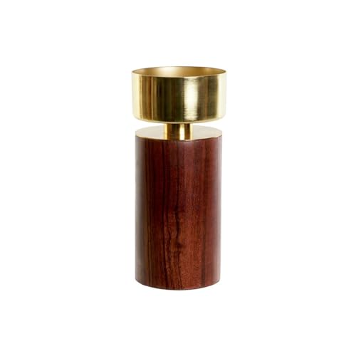 Home ESPRIT Kerzenhalter Braun Gold Aluminium Akazie 8 x 8... - Maison & Cuisine en promo à 11.38€