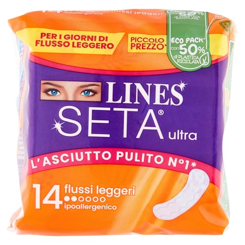 LINES SETA ULTRA FLUSSI LEGGERI 14 PZ. ASSORBENTI - Santé & Bien-être en promo à 1.88€