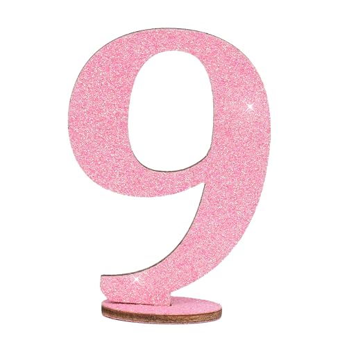 Oblique Unique® Zahlen Holz Aufsteller Rosa mit Glitzer... - Maison & Cuisine Amazon Allemagne à 1.99€