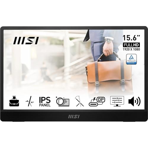 MSI PRO MP161 E2 15.6 Inch Full HD Portable Monitor - 1920... - High-Tech & Électronique Amazon Royaume-Uni à 59.00€