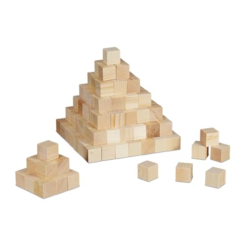 Relaxdays Cubes Set of 160, for Arts and Crafts, Wooden... - Home & Kitchen Amazon UK à 22.84€