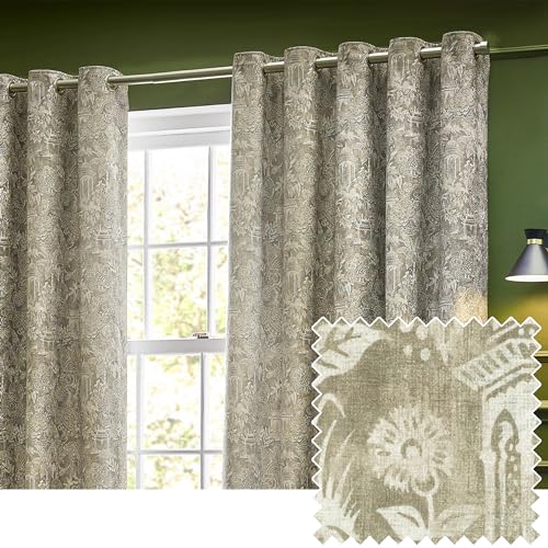 furn. Wylder Tropics Bengal Chenille Eyelet Curtains - 2... - Maison & Cuisine en promo à 19.95€