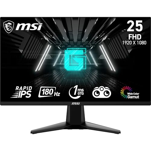 MSI G255F Écran Gaming FHD 24,5 Pouces - Dalle Rapid IPS... - Deal Amazon à 84.99€
