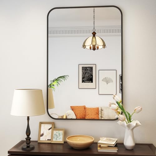 Koonmi Morden Miroir Mural Noir, 61 x 91 cm, avec Coin... en promo à 45,01€ (-55%) sur Amazon FR