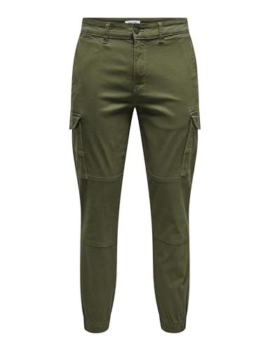 ONLY & SONS Male - Pantaloni Cargo Affusolati, Olive Night... - Maison & Cuisine Amazon Italie à 22.00€