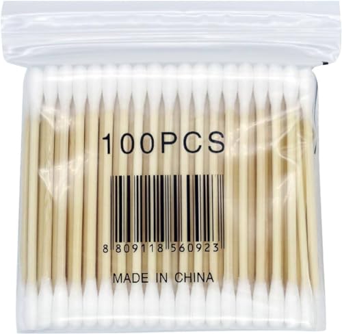 100 Swabs on Wooden Ear Swabs Friendly Double Ended Swabs... - Beauté & Parfums Amazon Royaume-Uni à 1.01€