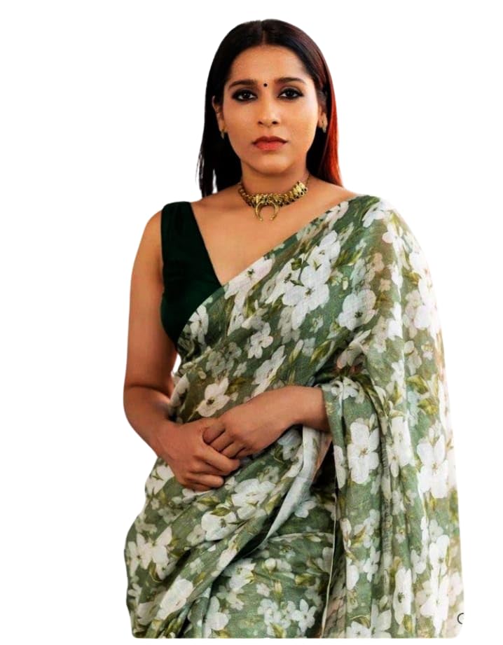 C J Enterprise Banarasi Sari de seda suave de lino puro... - Mode & Vêtements Amazon Espagne à 5.95€