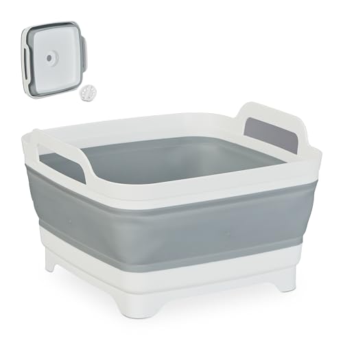 Relaxdays Sink Bowl with Drain, Foldable Washing Up Basket... - Home & Kitchen Amazon UK à 20.24€