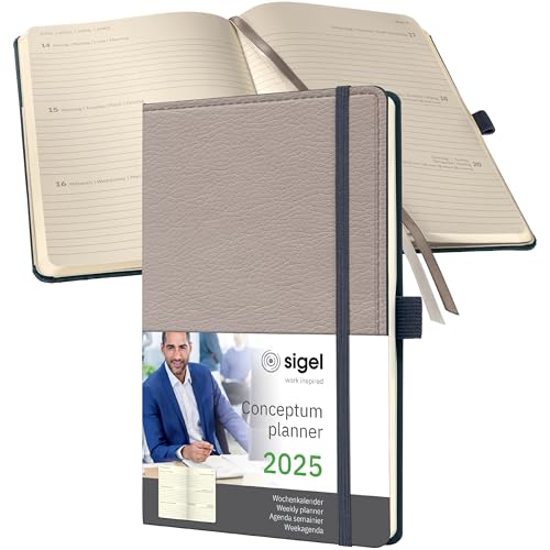 SIGEL C2553 Conceptum Agenda semanal 2025, diseño beige... - Bon plan à 11.44€