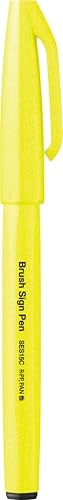 Pentel SES15C-FGX Stylo à pointe pinceau Jaune fluo - Bricolage & Outils en promo à 2.29€