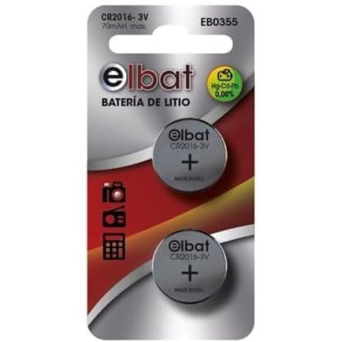 Elbat Knopfzelle CR2016, 3 V, 2 Stück - Sports & Fitness en promo à 1.19€