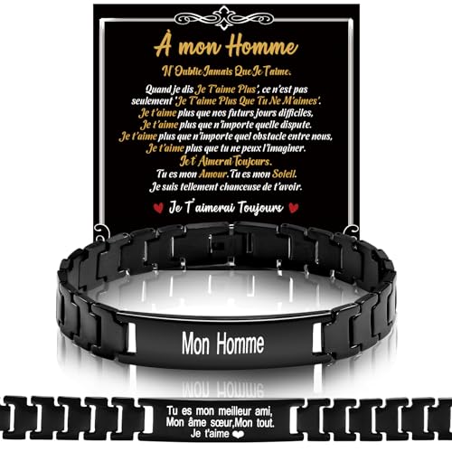 SUNSH Pulsera De Los Hombres, De Acero Inoxidable Grabado... - Bijoux & Montres Amazon Espagne à 5.99€