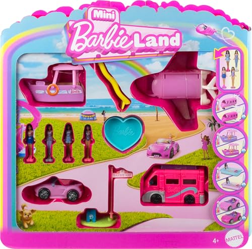 Barbie Mini Barbieland Pack 4 muñecas y 4 vehículos, Set de... - Jouets & Jeux Amazon Espagne à 15.11€