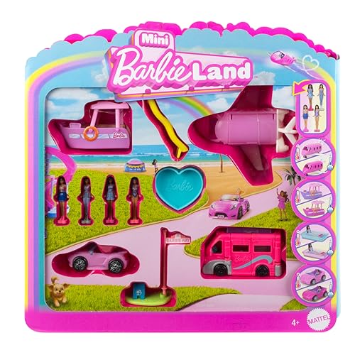 Barbie Mini BarbieLand 4-Pack Doll & Toy Vehicle Set with 4... - Jouets & Jeux Amazon Royaume-Uni à 11.99€