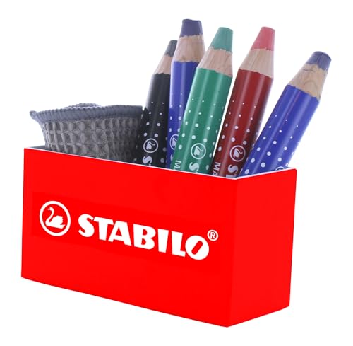 STABILO MARKdry - Crayon marqueur -Pot aimanté x 5 crayons... - Maison & Cuisine Amazon France à 19.70€
