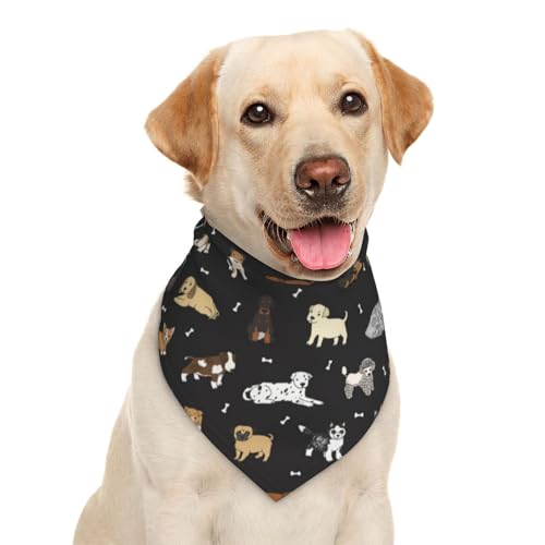 Cartoon Puppy Dog Pets Cute Animals Dog Bandana Scarf... - Animalerie en promo à 0.50€