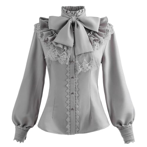 Fiamll Blusa victoriana para mujer, estilo vintage, con... - Mode & Vêtements en promo à 14.92€