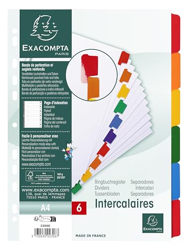 Exacompta - Réf. 2306E - Carton de 20 Intercalaires en... en promo à 15,89€ (-39%) sur Amazon FR