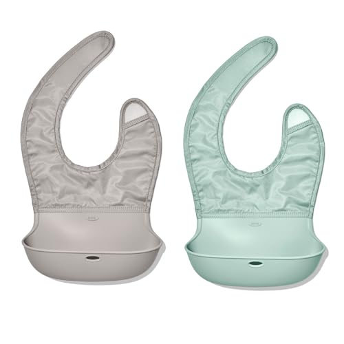 OXO Tot Lot de 2 bavoirs enroulables - Bruine et opale - Bébé & Puériculture Amazon France à 27.60€