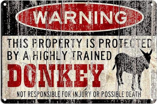 Retro Donkey Sign Funny Metal Signs Donkey Warning Vintage... - Sports & Fitness Amazon Royaume-Uni à 1.00€