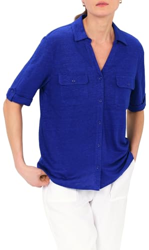 Caroll - Camiseta de 100% Lino con Corte de Camisa, Azul... - Mode & Vêtements Amazon Espagne à 28.00€