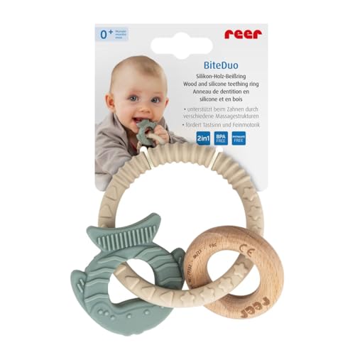 reer BiteDuo Anneau de dentition en bois de silicone pour... - Baby & Nursery Amazon France à 5.50€