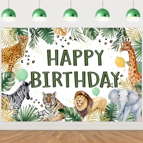 Wonmelody Jungle Animal Happy Birthday Sfondo Banner Verde... - Sports & Fitness Amazon Italie à 5.48€