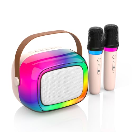 Karaoke Machine with 2 Wireless Microphone, Mini Portable... - High-Tech & Électronique Amazon Royaume-Uni à 18.41€