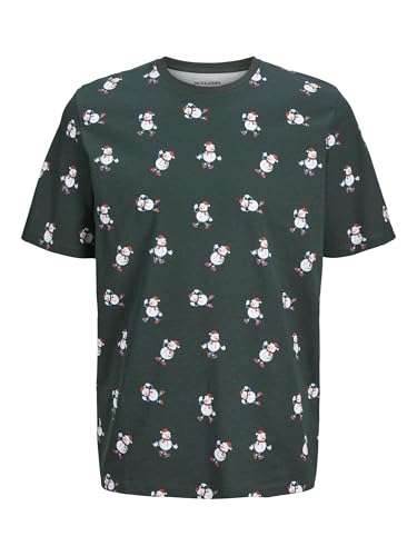 Jack & Jones Jjxmas Merry AOP Tee SS Crew Neck, Scarab, S - Auto & Moto en promo à 5.62€