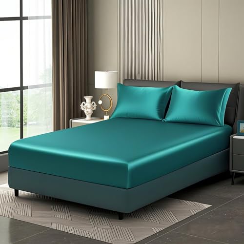 Luowei Drap-housse en satin, pour lit à sommier tapissier... - Maison & Cuisine Amazon France à 15.78€